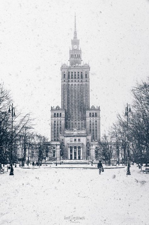 Palace of Culture and Science in Winter, Warsaw Poland Warsaw Nightlife, Poland Buildings, Poland Culture, Warsaw City, Wilanów Palace, Palace Of Culture And Science Warsaw, Visit Poland, Warsaw Poland, Poland Travel