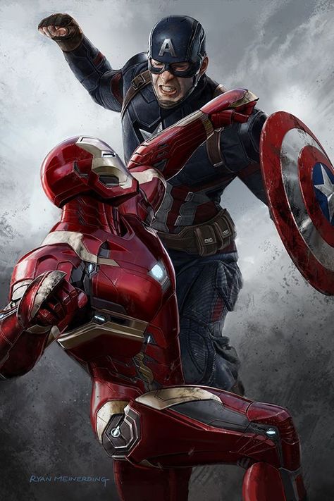 Iron Man Vs Captain America, Iron Man Drawing, Messi Wallpapers, Paper Graphic, Hollywood Film, Iron Man Captain America, Comic Poster, Captain America Civil, Avengers Wallpaper