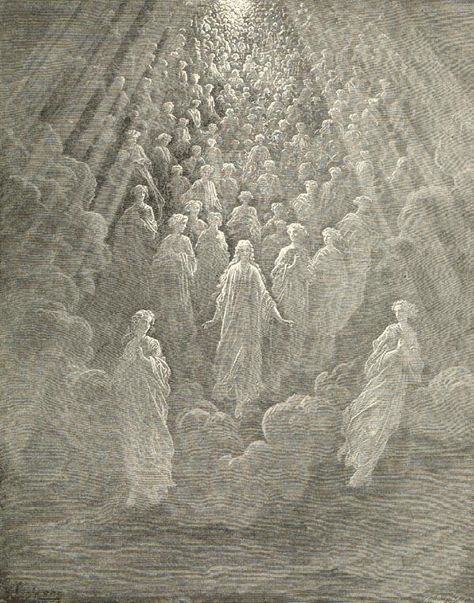 Paradiso (Paul Gustave Doré) Paul Gustave Doré, Gustavo Dore, The Divine Comedy, Divine Comedy, Gustave Dore, Dante Alighieri, Angels In Heaven, Art Et Illustration, Fairytale Art