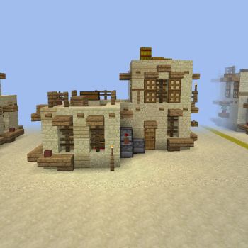 Desert Sandstone House 5 - Blueprints for MineCraft Houses, Castles, Towers, and more | GrabCraft Sandstone House Minecraft, Sandstone House, Fern Flower, Diy Minecraft, Minecraft Blueprints, Wood Stairs, Desert Homes, Fence Gate, House Blueprints