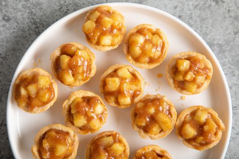 Caramel Apple Tartlets Caramel Apple Tartlets Recipe, Caramel Apple Tarts, Apple Caramel Tart, Thanksgiving Tarts, Apple Tartlets Recipe, Caramel Apple Tartlets, Apple Tartlets, Apple Tarts, Salted Carmel