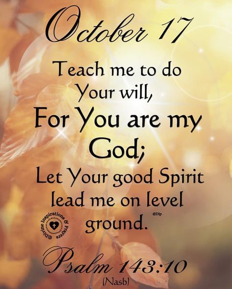 Psalm 143 10, Tree Poem, October Quotes, Lead Me On, Spirit Lead Me, Bible Quotes Images, Blessed Quotes, Encouraging Bible Verses, Morning Blessings