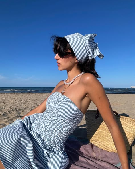 caterina in our belle vie bandanas, going out in ALL orders today while stocks last <3 House Wife Dress, Summer Swimsuit Outfits, Baby Tee Ideas, Wife Dress, Housewife Dress, Summer Sewing Projects, Woman Inspiration, Photoshoot Summer, Beach Ootd