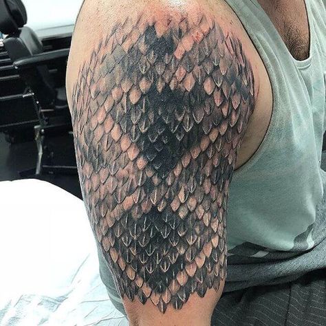 10+ Best Reptile Skin Tattoo Designs Snake Skin Tattoo, Reptile Tattoo, Geometric Tattoo Shoulder, Scales Tattoo, Bearded Dragon Tattoo, Arte Hippy, Tattoo Man, Skin Tattoo, Scale Tattoo