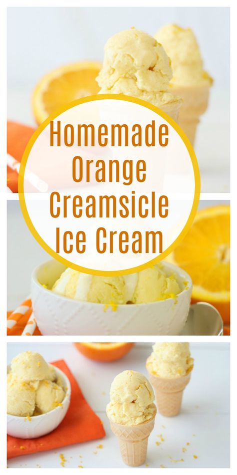 Homemade Orange Creamsicle Ice Cream Recipe - sub blood orange and BALi approved sweetener. Homemade Orange Ice Cream, Orange Creamsicle Ice Cream Recipe, Creamsicle Ice Cream Recipe, Orange Ice Cream Recipe, Orange Creamsicle Ice Cream, Cone Recipes, Creamsicle Ice Cream, Orange Ice Cream, Frozen Rose