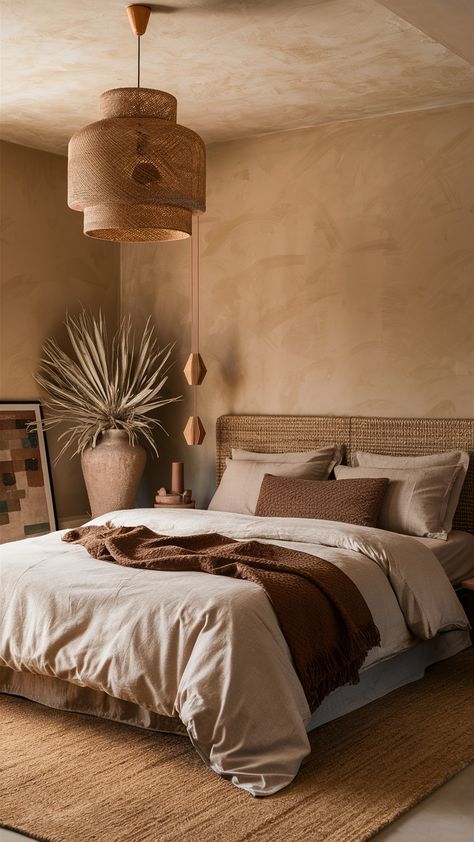 Find the perfect decor inspiration to elevate your home. Our collection features luxe designs, stylish trends, and creative ideas for a stunning transformation. #HomeInspo #LuxeDecor #TrendyDesign Earthy Blue Bedroom, Cozy Rustic Bedroom, Sage Bedroom, Earthy Blue, Green Headboard, Chic Home Decor Ideas, Unique Wall Decor Ideas, Earthy Modern, Rustic Bedroom Design