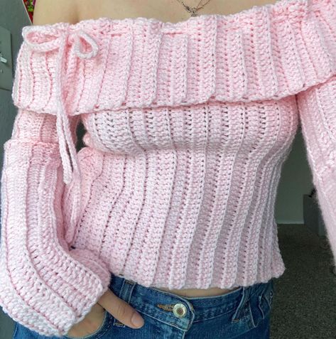 Crochet Caplet, Tops Bonitos, Crochet Sweater Design, Blouse Tops Designs, Crochet Tops Free Patterns, Crochet Design Pattern, Crochet Clothing And Accessories, Kawaii Crochet, Crochet Winter