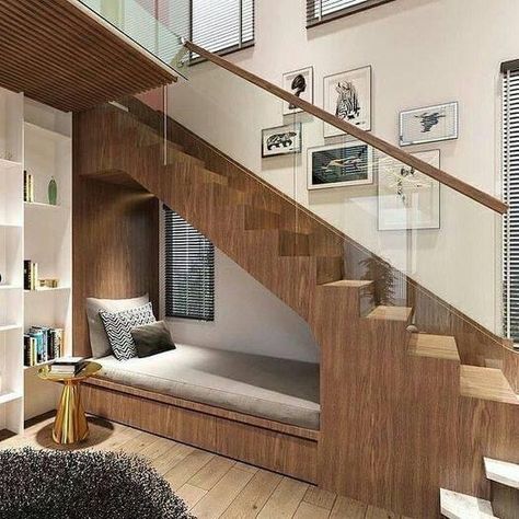 Luxury Stairs Design, Stair Nook, Luxury Stairs, تحت الدرج, Loft House Design, Staircase Design Modern, Stairs Design Interior, Tiny House Loft, House Loft