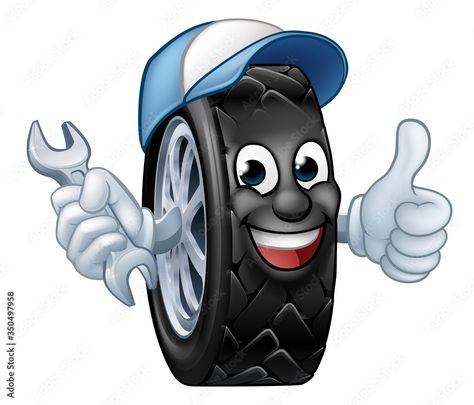 A tyre cartoon car mechanic service mascot holding a spanner and giving a thumbs up Stock Vector | Adobe Stock Tired Cartoon, Car Mascot, Ad Car, Cartoon Car, Car Cartoon, Car Mechanic, Cat Painting, Graphic Design Art, Thumbs Up