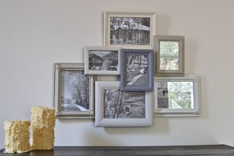 Frames-5 em camadas Layered Frames, Frames Painted, Victorian Terrace House, Versatile Furniture, Black And White Photos, Old Frames, Country Design, Home Good, White Photos