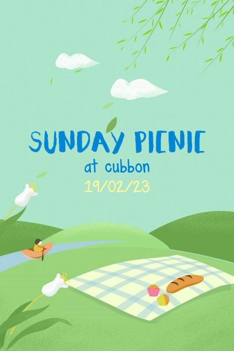 Have a nice picnic with friends at the park! Be extra! Make posters for get togethers! Picnic Poster Design, Courtyard Party, Picnic Poster, Animal Psychology, Picnic Illustration, Cubbon Park, Picnic Design, Pubmat Ideas, Hero Ideas