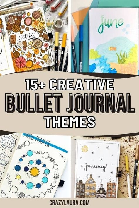 15+ Creative Bullet Journal Themes to For Your Planning Passion Bujo Layout Ideas, Bujo Theme Ideas, Bullet Journal Theme Ideas, Journal Theme Ideas, Bujo Themes, Calendar Themes, Planner Themes, Bujo Layout, Bullet Journal Ideas Templates