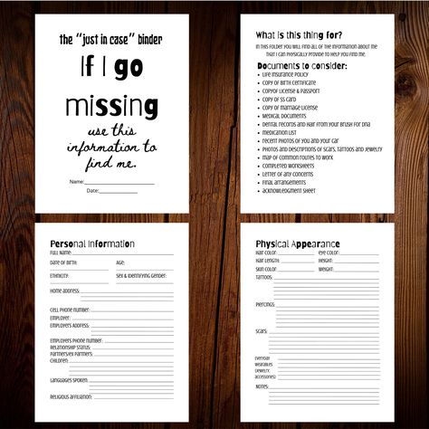 If I Go Missing Folder Template, If I Go Missing Journal, In Case I Go Missing Folder, If I Go Missing Binder, If I Go Missing Folder, In Case I Go Missing Binder, Emergency Binder Free Printables, Emergency Book, Emergency Binder Printables