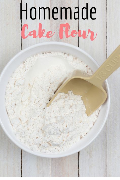 Learn how to make cake flour in this step by step photo baking tutorial! Homemade Cake Flour, Making Cake Flour, Make Cake Flour, What Is Cake Flour, Cake Flour Recipe, Baking Necessities, How To Make Flour, Sour Cream Pound Cake, White Cake Recipe