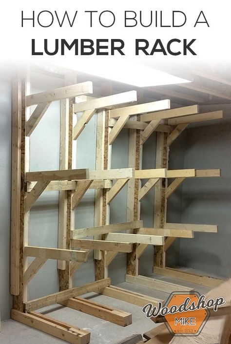 Lumber Storage Rack, Wood Storage Rack, Lumber Rack, Lumber Storage, Wood Crafting Tools, Wood Rack, Woodworking Workbench, Beginner Woodworking Projects, Woodworking Bench