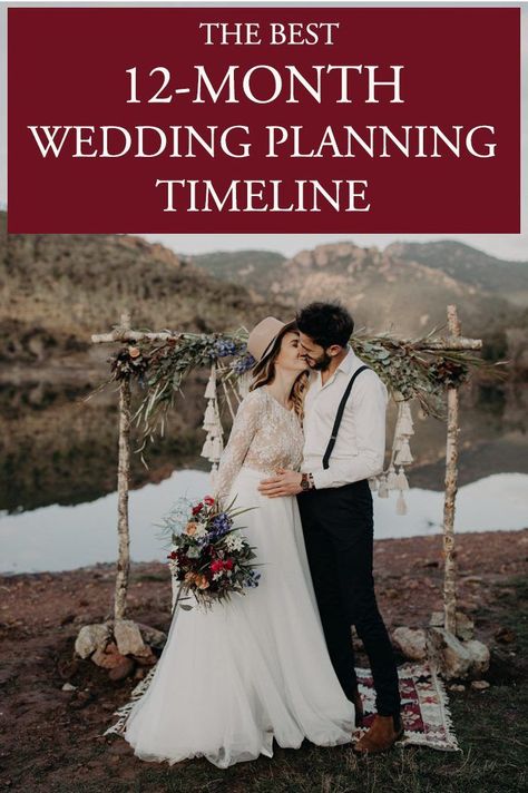 Check out the blog for our new post: The Best 12-Month Wedding Planning Timeline | Image by Lesley S. Photography Wedding Planning Checklist Detailed, Wedding Planning Checklist Timeline, Wedding Planning Quotes, Wedding Planning Checklist Printable, Wedding Checklist Budget, Wedding Planning Binder, Wedding Planning Book, Wedding Planning On A Budget, Wedding Planning Timeline