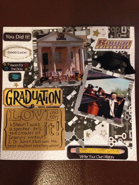 University Scrapbook, University Journal, Rowan University, Graduation Album, Graduation Paper, Scrapbook Inspo, Shaun T, Insanity Workout, Good Student