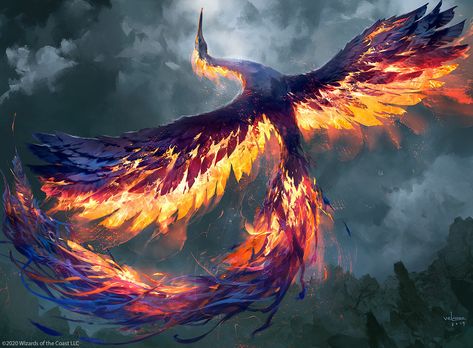 Spellfire Phoenix, Svetlin Velinov on ArtStation at https://www.artstation.com/artwork/0XR3YY Fenix Bird, Phoenix Wallpaper, Phoenix Artwork, Mystical Animals, Mtg Art, Phoenix Art, 1080p Wallpaper, Dark Phoenix, Fantasy Beasts