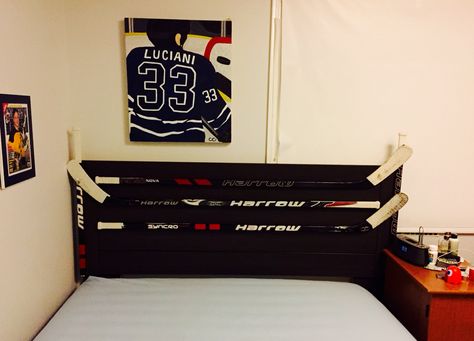 Hockey stick headboard Paul & Konnor's project Hockey Nets, Hockey Stick, Sports Games, Sports Photography, Hockey, Sports