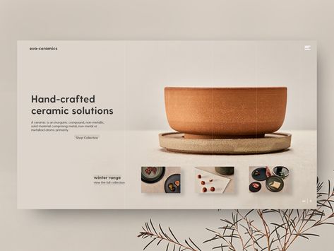 Handcrafted Ceramics by Tom Bekkers | Dribbble Ceramics Website Design, Ceramic Website, Ceramic Portfolio, Product Posters, 블로그 디자인, Presentation Board Design, Template Brochure, Graphic Design Website, Social Design