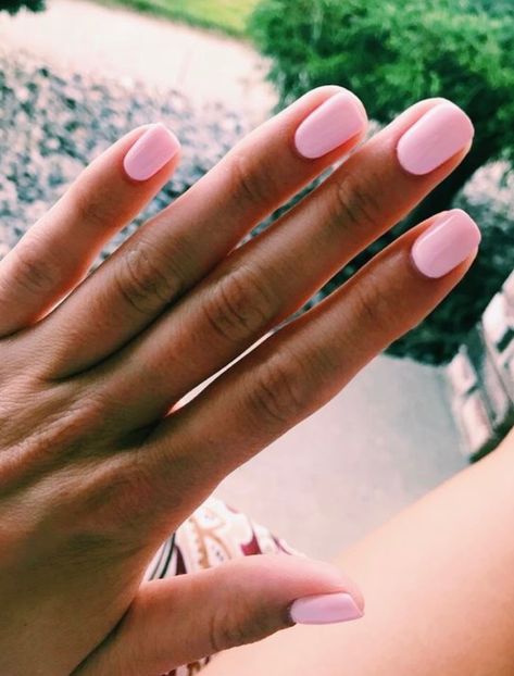 Short, square, natural nails will always be the go-to aesthetic. Love the opaque bubblegum pink nail polish on these nails, too. Her Nails, Nail Arts, Manicure E Pedicure, Nail Polish Colors, Manicure And Pedicure, How To Do Nails, Beauty Nails, Short Nails, Natural Nails