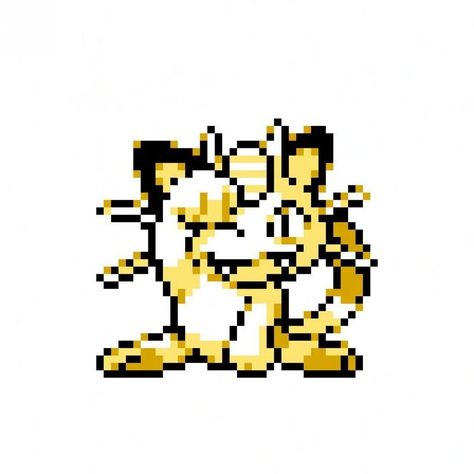 Pokemon Sprites Pixel Art, Meowth Pokemon, Pixel Sprites, Pokemon Pixel Art, Pokemon Meowth, 151 Pokemon, Pokemon Pixel, Pokemon Sprites, Pixel Art Pokemon