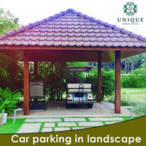 www.uniquegarden.in    Make the front #garden with enough space for #parking your #car in the #driveway.   Contact us : Uniquegarden decor 2nd Floor, Pazhoor Arcade Patturaikkal, Thrissur  Kerala - 680020 Mob :- + 91 974 467 2383, + 91 812 991 6321  #landscaping #kerala #landscape #thrissur #landscapingservices #landscapeinkerala  #landscapingcompanies #gardening Car Parking Design Home Garden, Car Parking Landscape, Car Parking Design Home, Kerala Landscape, Pooja Door, Pooja Door Design, Car Shed, Gardening Services, Unique Garden Decor