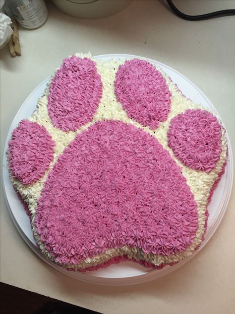 Paw Print Cake, Dog Lover Cake, Paw Print Cakes, Paw Cupcakes, Paw Cake, Paw Birthday, Pink Paw Print, Happy Birthday Cake Images, Dog Birthday Cake