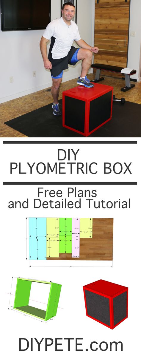 How to make a simple DIY Plyometric Box for your home gym! Home Gym Diy, Diy Gym Equipment, Plyo Box, Diy Home Gym, Diy Gym, Diy Workout, Fitness Shirts, Reformer Pilates, Gym Room At Home