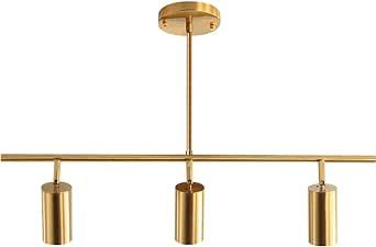 KCO Lighting Brass Gold Hanging Track Lighting 3-Light Kitchen Linear Track Lighting Pendant Light Modern Adjustable Track Lighting LED Ceiling Flush Mount Multi Spotlight Fixture Hall Lights, Ceiling Flush Mount, Hall Lighting, Track Lighting Fixtures, Track Lighting Kits, Track Lighting Pendants, Lighting Pendant, Light Kitchen, Brushed Bronze