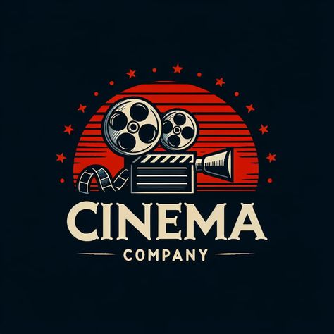 Movies Logo Design, Film Logo Design Creative, Cinema Logo Design, Film Production Logo, Types Of Movies, Cinema Logo, Logo Film, Insta Video, Vintage Cinema