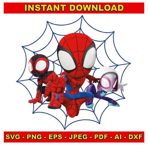 🕷️ Instant Download Spidey and His Amazing Friends Clipart/SVG Set 🕸️ Swing into action with our Spidey and His Amazing Friends Clipart/SVG set! Perfect for adding a heroic touch to your DIY projects, this instant download collection features your favorite web-slinging heroes for endless crafting possibilities. 🌟 Product Highlights 🌟 🕷️ Design: Unleash the power of Spider-Man and his friends with this dynamic and versatile clipart/SVG set. 📏 Formats: Instantly download files in 7 different Spidey And His Amazing Friends Svg, Spidey And His Amazing Friends Birthday, Spidey And Amazing Friends, Spiderman Clipart, Spiderman Png, Spidey Party, Spiderman Theme Party, Baby Birthday Party Theme, Spidey And His Amazing Friends