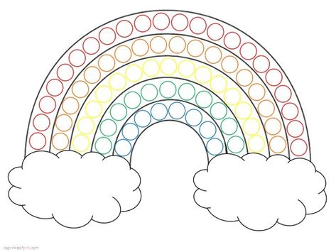 Dot Markers Art, Rainbow Crafts Preschool, Rainbow Template, Dot Rainbow, Dot Marker Printables, Dot Marker Activities, Rainbow Activities, Free Printable Crafts, Dots Free