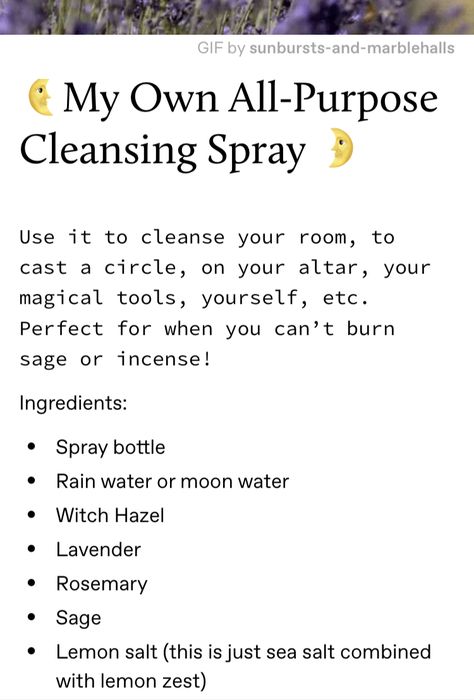 Witchcraft Cleansing Spray, Cleansing Wash Witchcraft, Cleansing Without Incense, House Cleanse Spiritual, Spiritual Floor Wash Recipe, Cleansing Spray Witchcraft, Cleansing Essential Oils, Goddess Magick, Smudge Spray