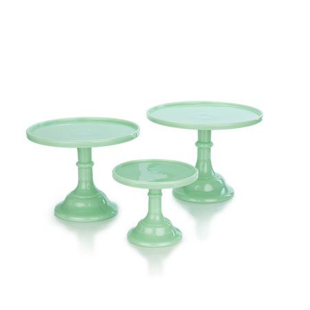 Elevate your homemade cake and other sweet treats with the Mosser Glass 3-Tier Cake Plates Set in Jade. This set features elegant 6", 9", and 10" cake plates crafted from high-quality glass for a beautiful presentation whether stacked or used individually. All Moser Glass pieces undergo an extensive firing, molding, pressing, hardening, and polishing process, resulting in a truly beautiful hand-crafted piece. With a simple vintage-inspired design and an elegant footed base, this lovely 3-Tier cake pedestal will add an extra-special touch when displaying cakes, pies, tarts, quiche, and other decadent desserts and appetizers. Use it daily to serve pastries and donuts or pull it out for special occasions, holidays, and tea parties. The Mosser Glass 3-Tier Cake Plates Set also makes a great gi 12 Cake, 10 Cake, Cake Stand Set, Moser Glass, Cake Stand With Dome, Cake Pedestal, 3 Tier Cake, Serveware Entertaining, Homemade Cake