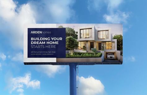 Construction Billboard Template Property Billboard Design, Construction Billboard Design, Construction Hoarding Design, Hoarding Design Advertising, Construction Banner Design, Bilbord Design, Real Estate Billboard Design, Billboard Design Inspiration, Billboard Design Ideas