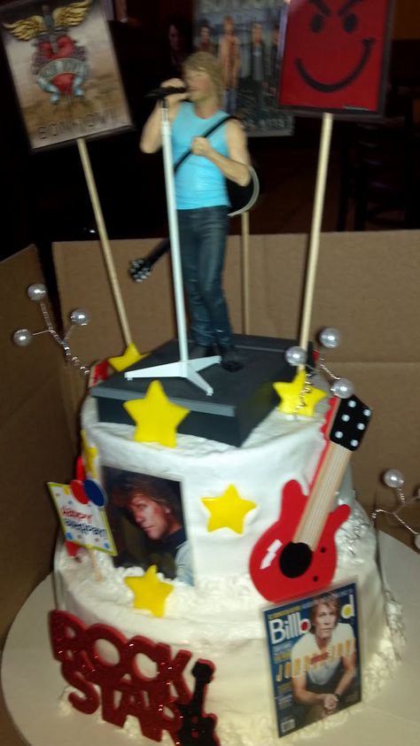 Bon Jovi Birthday, Bob Jovi, Jack Wagner, To My Niece, 60th Bday, Rock Cake, Paint Studio, 80s Theme Party, 80s Theme