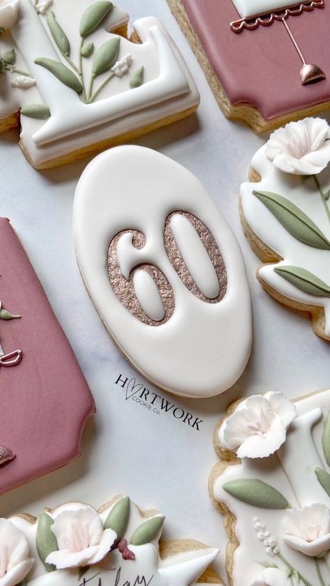 60 And Fabulous Cookies, Cookie Birthday, Iced Biscuits, Cookie Videos, Cookie Business, Happy Friday Friends, 26th Birthday, Happy 60th Birthday, 65th Birthday