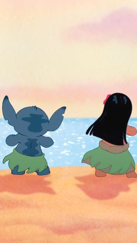 Stitch And Lilo Aesthetic, Lilo And Stitch Poster Vintage, Disney Wallpaper Lilo And Stitch, Aesthetic Lilo And Stitch Pictures, Aesthetic Lilo And Stitch Wallpaper, Lilo And Stitch Astethic, Summer Stitch Wallpaper, Stitch And Lilo Wallpapers, Lilo And Stitch Matching Wallpaper