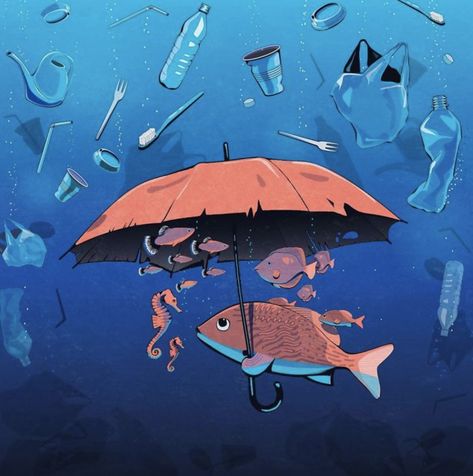 The Problems Of Our Society Through 30 Illustrations Way Illustration, Ochrana Prírody, Earth Drawings, Ocean Pollution, Save Our Earth, Trash Art, Soyut Sanat Tabloları, Seni Cat Air, Lukisan Cat Air