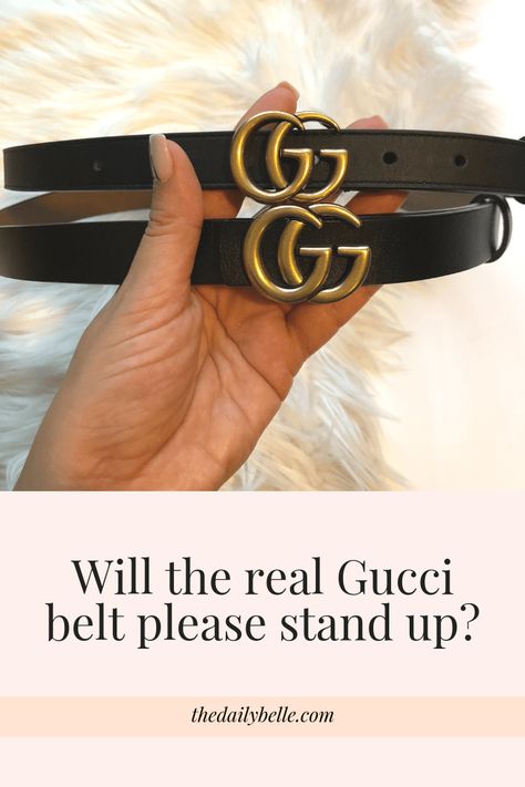 The Difference Between the Real Gucci Belt and the Fake One - The Daily Belle Outfits With Gucci Belt Women, Womens Gucci Belt Outfit, How To Wear A Gucci Belt, Gucci Belt Fake Vs Real, Designer Belt Outfit, Brown Gucci Belt Outfit, Original Gucci Belt, Outfit With Belt, Gucci Belt Women