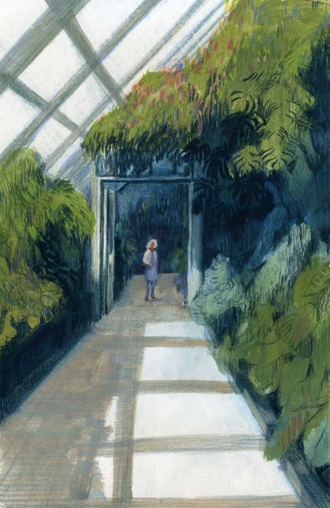 By the greenhouse. on Behance Gouache Color, The Greenhouse, Illustrator Artist, Wacom Intuos, Russian Federation, Ways Of Seeing, Freelance Illustrator, Illustration Drawing, Architecture Drawing