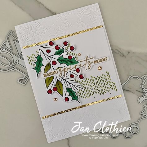 Distressed Tile, Christmas Classics, Create Christmas Cards, 6 September, Making Spirits Bright, Hand Stamped Cards, Play Day, Christmas Classic, Stampin Up Christmas Cards