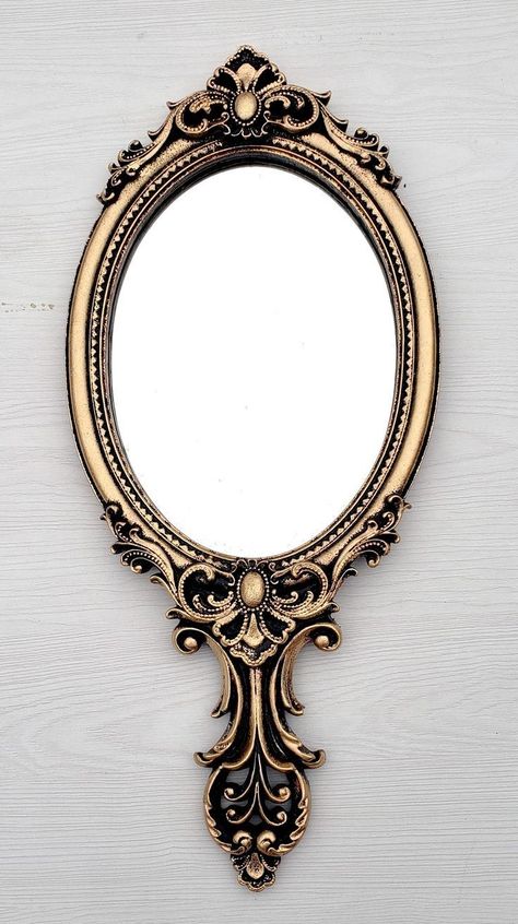 Vintage Mirror Handheld, Diy Vintage Mirror Frame, Royal Mirror, Victorian Frames, Mirror Tattoos, Gothic Decor Bedroom, Filigree Tattoo, Horror Cartoon, Estilo Cholo