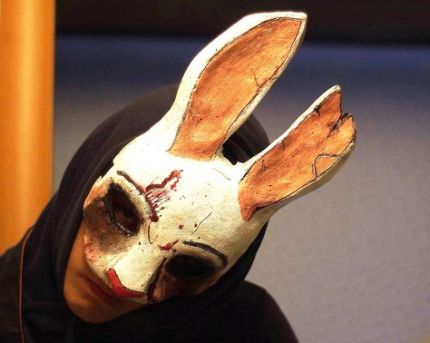 Huntress Cosplay, Huntress Costume, Guy Fawkes Mask, Fursuit Paws, Anonymous Mask, Horror Make-up, Bunny Mask, Survival Horror, Survival Horror Game