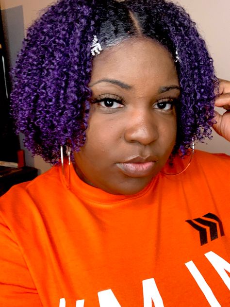 Dark Purple Hair Black Women, Purple Natural Hair, The Mane Choice, Natural Hair Cuts, Shea Moisture, Dyed Hair Inspiration, Braid Out, Natural Hair Styles Easy, Hair Painting