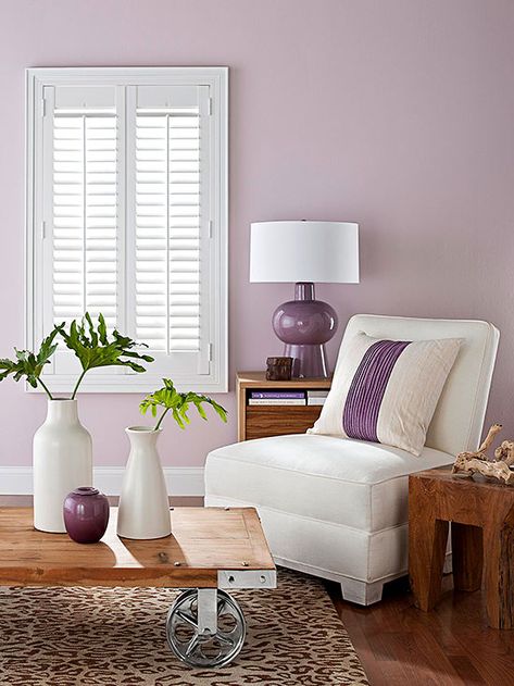 Mauve Moment Light Purple Bedrooms, Light Purple Paint, Raw Wood Furniture, Purple Paint Colors, Purple Bedroom, Purple Rooms, Purple Decor, Purple Paint, Purple Walls