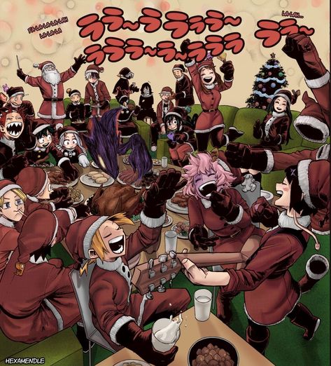 Mha Official Art Colored, Mha New Year Official Art, Mha Christmas Official Art, Official Mha Art, Official Art Mha, Offical Art Bakudeku, Mha Christmas, Mha Official Art, Comic Con Outfits