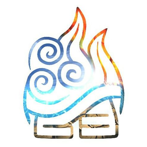 Avatar - Elements Combined Symbol 1 Avatar Element Symbols, Avatar Elements Symbols Tattoo, Air Symbol Avatar, The Elements Tattoo, Elemental Tattoo Ideas, Avatar Elements Symbols, Avatar Elements Tattoo, Atla Symbols, Five Elements Tattoo