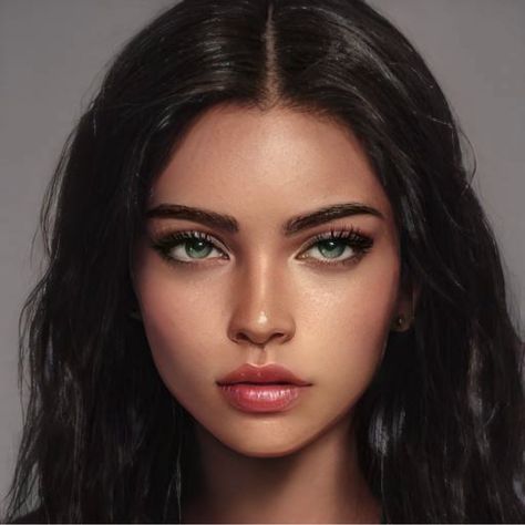 Black Hair Green Eyes Girl, Brunette Green Eyes, Black Hair Green Eyes, Brown Hair Green Eyes, Character Inspiration Girl, Girl With Green Eyes, Brown Hair Blue Eyes, Flipagram Instagram, Girls With Black Hair